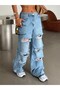 Laser Cut Jeans - Blue - 3