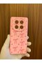 Poco X7 Ribbon Bow Printed Velvet Inside Silicone Phone Case (Pink Color) - 3