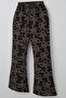 Girl's Tracksuit Set with Ribbon Pattern and Elastic Waist, Ages 9-14, Dark Brown - 7