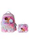 Butterfly Double School Bag Set - Turquoise - Pink Butterfly Printed Girls' Set Setwg-W6074B - 2