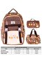 Party Printed Brown Boys' Triple Primary School School Bag Set - Setcc-C4068A - 3