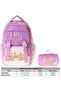 Flowers Girls' Flowers Printed School Backpack and Pencil Case Set - Setcc-C4071C - 3