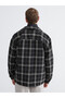 Black Regular Fit Checkered Men's Shirt Jacket - 4