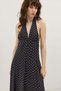 Black Halter Neck Polka Dot Women's Dress - 2