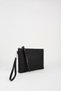 Women's Bellis Glittery Black Lined Faux Leather Wrist Strap Portfolio Handbag and Clutch Bag - 4
