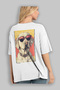 For Dog Lovers 5 White Oversize T-Shirt with Dog Print on the Back 100% Cotton Unisex Dog Lover Premium Design - 3