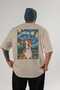 For Dog Lovers 48 Back Dog Print Beige Oversize T-Shirt 100% Cotton Unisex Dog Lover Premium Design - 2