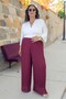 Elastic Waist Bib Detail Lined Pleated Wide-Legged Plus Size Chiffon Pants Skirt - 7