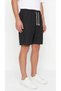 Men's Black Color 100% Cotton Linen Muslin Shorts with Back Pockets and Laces - 6