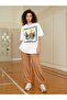 Women / Girls White Oversize T-Shirt Mountain Printed - 6