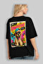 For Dog Lovers 66 Back Dog Print Black Oversize T-Shirt 100% Cotton Unisex Dog Lover Premium Design - 4