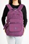 Unisex Purple School Bag, Travel Bag with Laptop Compartment, Waterproof Crinkle Fabric Backpack, 45X30Cm - 3