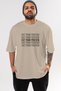 Eat Your Protein Oversize Front Printed Beige T-Shirt 100% Cotton Streetwear Premium Comfortable Fit - 2