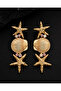 Sea Star and Seashell Figured Stone Detailed Dangle Earrings - 7