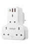 Air 3C-PD Multi Extension Socket 3250W 3 Way Socket Power Adaptor Multi Plug Extension ith USB + Type-C PD Extender Outlet Adaptor Plug Extens