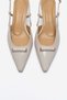Rhea Ecru Patent Leather Buckle Mini Wedge Women's Heeled Shoes - 2
