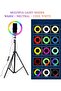 10” RGB Ring Light with Tripod Stand, 1.8m Adjustable Height, 37 Color Modes, Dimmable LED Selfie Light - 3