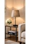 Modern Decorative Lampshade Table Lamp with Metal Legs and Fabric Headboard Night Light - 2