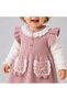 Baby Girl Pink Knitwear Dress Pantyhose Set Lace Collar Ruffle Sleeve Special Occasion Dress 6-24 Months - 4