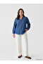 Two Mt Shop Quality Lcw Grace Blue Cropped Collar Women's Jean Shirt Tunic - 2