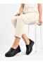 Women's Black Genuine Leather Orthopedic Soft Sole Casual Shoes - 2
