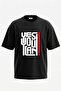 Yes You Can Design Back Printed Cotton Black Oversize T-Shirt