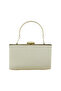 Ten Satin Pleated Metal Case Evening Dress Handbag with Handle and Strap - 4