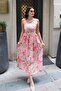 Women's Floral Patterned Lined Woven Dress - 3