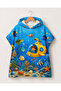 Boy's Submarine Adventure Patterned Hooded Beach Poncho Children's Towel Poncho - 4