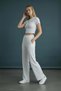 Women's Camisole Fabric Crew Neck White Crop T-Shirt - 2004 - 4