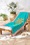Palm Tropical Turquoise Beach Towel - Striped Summer Pool Sea Bath Quick Dry Beach Cover - 2