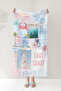 Sea Shell Lantern and Marine Beach Towel - Pastel Mediterranean Coast Themed Quick-Dry Towel Coverlet - 4