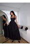 Women's Black Front and Back Tie Midi Dress - 2