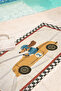 Racing Car Boys Beach Towel-Vintage Ecru Blue Pool Sea Quick Dry Microfiber Towel - 7