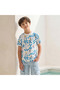 Crew Neck Short Sleeves T-shirt with Sailboat Checked Print