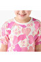 Crew Neck Short Sleeves T-shirt with Heart Print - 4
