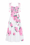 Digital Floral Print Pink Strap Dress