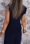 Navy Blue Belt Detail Buckle Dress - 5