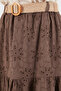 Cotton Relaxed Fit Embroidered Midi Skirt Skirt 2511 - 6