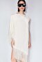 Fringed one-shoulder kaftan dress - 5