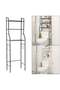 Bathroom Storage Shelf Over Washing Machine And Toilet Organizer Rack Multi Layer Metal Stand With Hooks - 4