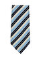 Navy Blue White Striped Light Blue Tie – 8 cm Wide - 5