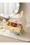 Rabbit Ear Makeup and Jewelry Organizer 3 Drawer Desktop Cosmetic Organizer Pastel Color Makeup Organizer - 5
