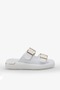 Vesso White Leather Women's Slippers