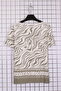Women's Plus Size Lycra Boat Neck Shoulder Garnished Printed Patterned Short Sleeve Mom T-Shirt Combed Cotton Blouse - 3