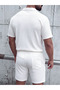 Men's T-Shirt Pants and Shorts 3-Piece Set Ottoman Fabric Regular - 4