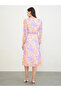 Floral Midi Dress with Tie-Belt - 5