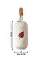 Leaf Embroidered Hangable Light Cream Velvet Bag Holder/Shoe Cover Bag Embroidered Organizer Storage Bag 20X45 cm
