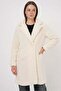 Women's Wide Collar Oversize Ecru Coat - 3