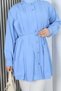 Hakim Collar Pleated Detailed Buttoned Tunic Baby Blue Hnt2127 - 2